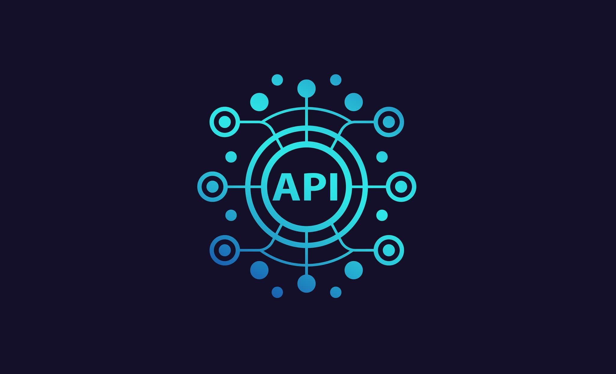 API network diagram showing interconnected nodes representing Market Data API infrastructure